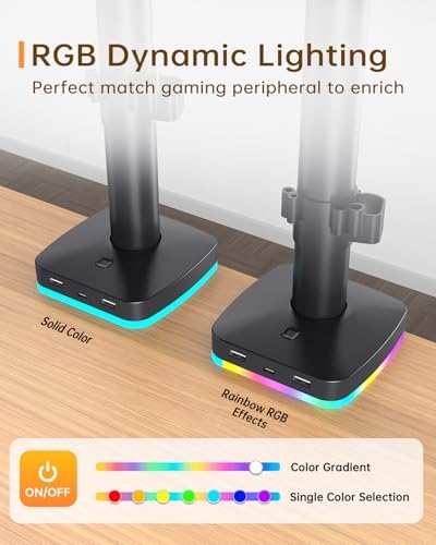 Afaloona RGB Monitor Stand with USB Hub for 13-27" Monitors, up to 17.6 lbs