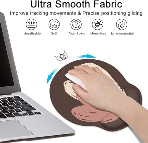 Britimes Ergonomic Mouse Pad with Wrist Support, Brown Heart Pattern