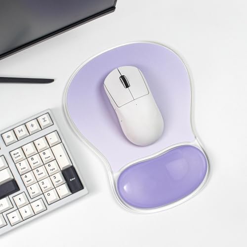 Purple Mouse Pad with Gel Wrist Rest Support, Ergonomic Desk Accessories
