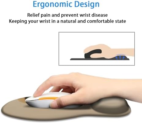 Ergonomic Mouse Pad with Wrist Rest,Comfortable Computer Gel Mouse Pad Wrist Support for Laptop,Pain Relief Mousepad with Non-Slip PU Base Frog