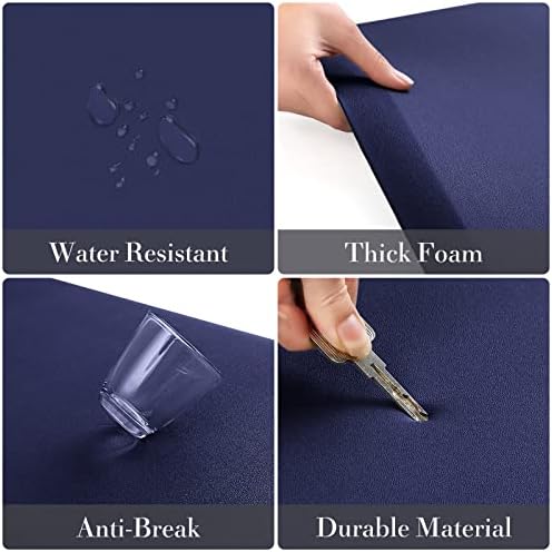 HappyTrends Kitchen Mat,17.3"x28"+17.3"x60" Navy, Cushioned Comfort