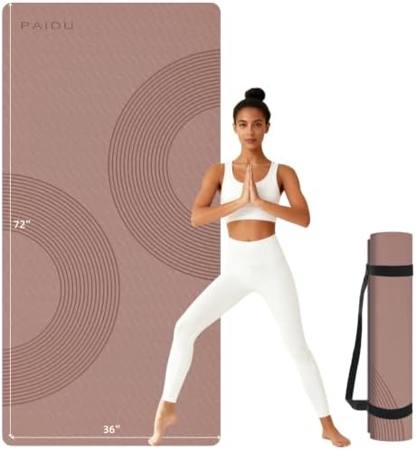 PAIDU Extra Large Yoga Mat, 72"x36" 10MM Thick POE Non Slip Exercise Mat
