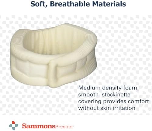 Sammons Preston Universal Contour Cervical Brace,Adjustable Hook and Loop Closure,For Neck Strain,Injury,or Post-Op Surgery,Relieves Neck Pain and Spine Pressure,Cream Color,2” High,(Pack of 2)