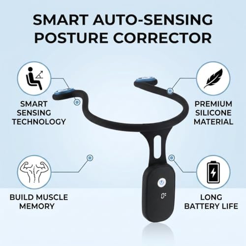 Smart Posture Corrector, Silicone Automatic Induction Hunchback Trainer for Men Women, USB Rechargeable