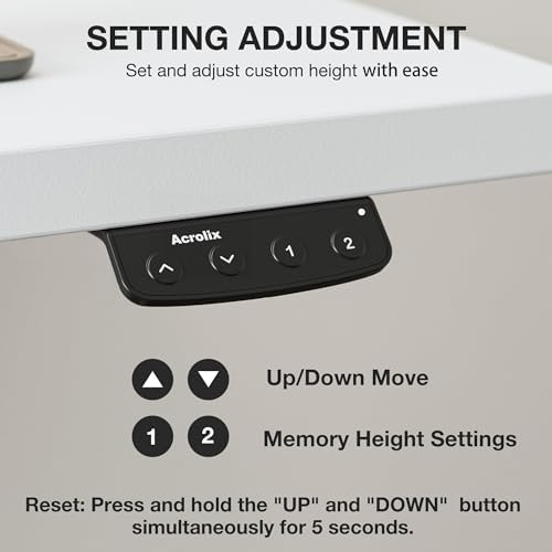 Acrolix 63x24 Electric Standing Desk with Cable Net, White