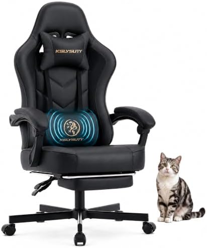 Mistpeople Gaming Chair, Ergonomic High Back Computer Chair with Footrest, Lumbar Support & Pocket Spring Cushion, Comfortable Swivel Home Office Desk Chair for Adults