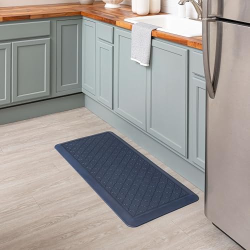 Tempur-Pedic Ultra Comfort Anti-Fatigue Lattice Twilight 1' 8" x 3' 6" Kitchen Floor Mat Cushioned Ergonomic Standing Desk Mat Waterproof Non-Skid Foam