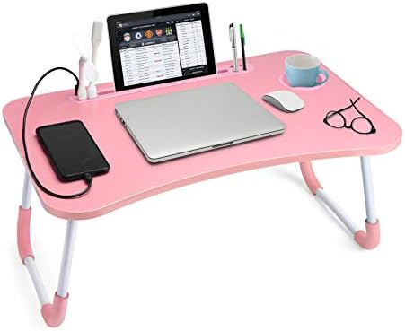 Slendor Foldable Lap Desk with Cup Holder for Bed, Couch, Floor