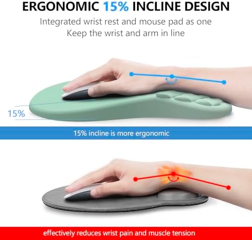 Ergonomic Mouse Pad Wrist Rest, 2 in 1 Keyboard Pad for Office