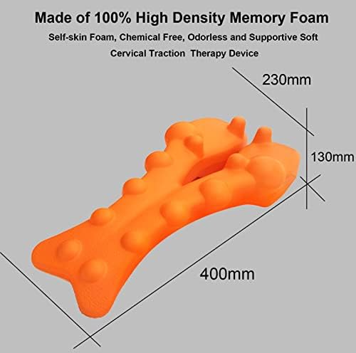 Cervical Traction Device Pillow Neck Stretcher Equipment for TMJ Neck Pain Relief Neck and Shoulder Relaxer with Upper Back Massage Cervical Spine Alignment Chiropractic Pillow