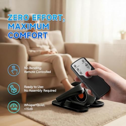 Under Desk Elliptical Machine, Electric Leg Exerciser While Sitting for Seniors with Remote Control, Whisper Quiet Motorized Seated Pedal Exerciser, Home Office Daily Use, No Assembly Required