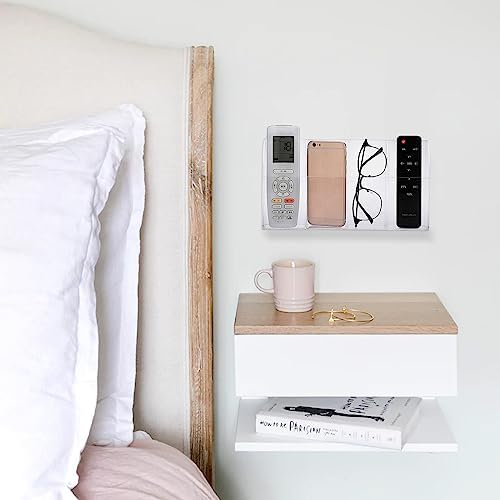 Hipiwe Wall Mount Remote Control Holder, 4-Slot Acrylic TV Remote Caddy