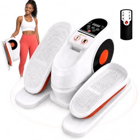 Under Desk Elliptical Machine, 16-Speed Electric Elliptical Leg Exerciser as Seen on TV for Seniors, Quiet Portable Seated Pedal Exerciser for Home Office with Auto & Manual Modes, and Remote Control
