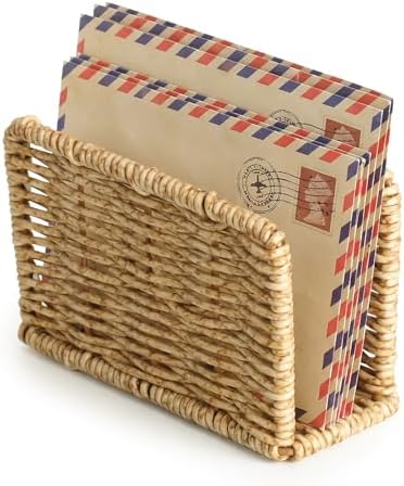NiHome Mail Holder Organizer Countertop, PP Woven Textured Letter Holder
