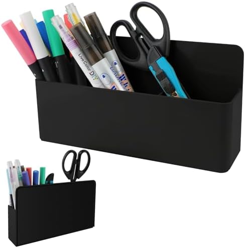 KITANIS Magnetic Pen Holder,3 Compartments Magnetic Dry Erase Marker Holder,Extra Strong Magnet Storage Marker Pen Pencil Organizer for Refrigerator,Whiteboard,Locker Accessories(Long Style)