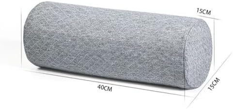 Bogey's Antidote Neck Roll Pillow for Pain Relief Sleeping, Cervical Memory Foam Cylinder Pillow,Travel Bolster Pillow for Bed for Side Sleepers Back Sleeper,15.7 * 6 * 6 inch (Grey Grid)