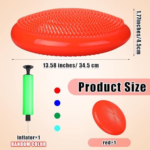 Silipull Wobble Cushion with Inflation Pump Balance Disc Stability Disc Wiggle Seat Therapy Exercise Office Chair or Sensory