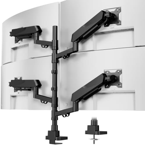 PUTORSEN Quad Monitor Stand, Gas Spring Monitor Mount for 17-40” Screens