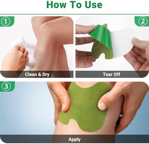 ishancare Knee Patches - 24 Count Warming Herbal Plaster Maximum Strength Heat Patches, 8 Hours Deep Heating Extra Strength Joint Soreness Soothing Patch for Knees, Back, Neck, Shoulder