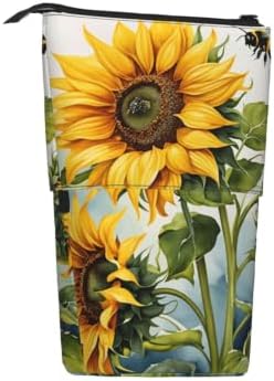 Sunflowers Bee Flowers Standing Pencil Case