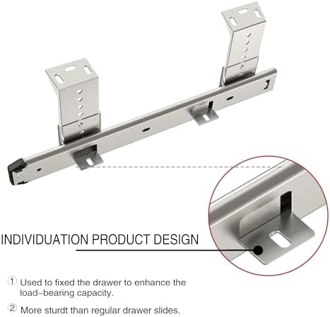 FRMSAET Drawer Slides 12/14/16/18inch Cabinet Rails Hardware-14 inch Silver