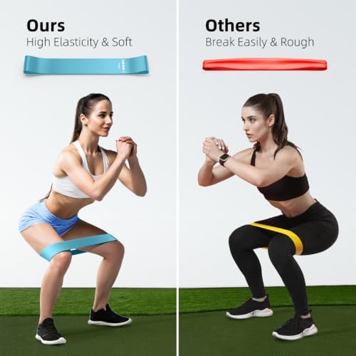 Resistance Bands for Working Out, 5-Pack Elastic Loop Exercise Bands for Strength Training Stretching, Home Gym Equipment for Pilates Yoga Physical Therapy, Leg Glute Arm Workout Kit for Women Men