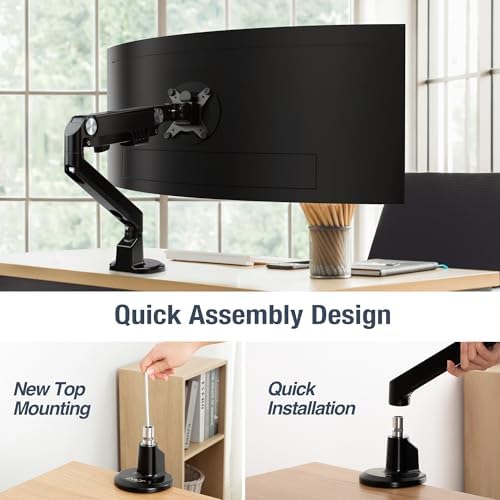 AVLT Single 13"-38" Monitor Arm Desk Mount - Black