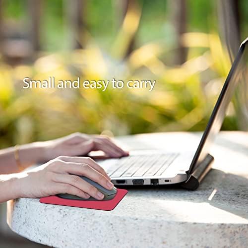 Small Rectangular Mouse pad Shop, only Takes up Mouse Space, Universal mini Mouse pad Portable Waterproof, with Non-Slip Glue Base, red 5X6 inches,