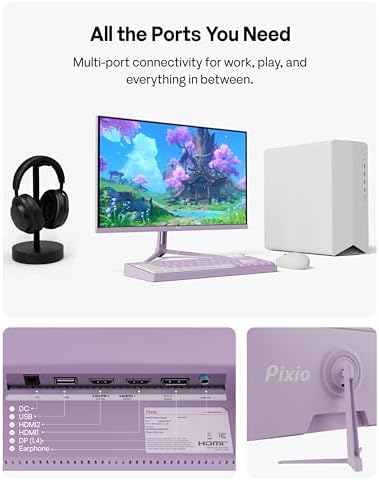 Pixio PX279 Wave Purple 27 inch 240Hz Refresh Rate FHD 1080p Resolution Fast IPS Panel 1ms GTG Response Time Gaming Monitor with Adaptive Sync