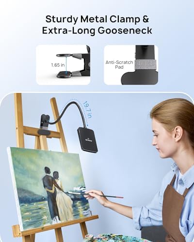 TROND LED Desk Lamp with Clamp, 1000LM Bright 3-Level Dimmable Desk Light