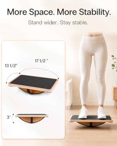 StrongTek Wooden Balance Board, Basic Rocker or Advanced 360° Wobble