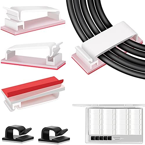 TidyHelper 20 PCS Cable Management Clips, White, for Multiple Cords