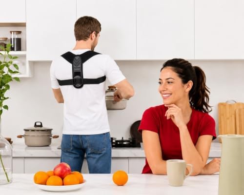Posture Corrector for Women and Men, Adjustable Back Brace, Upper Back Support, Comfortable Back Straightener, Breathable Clavicle Support for Neck, Shoulder & Back Pain Relief