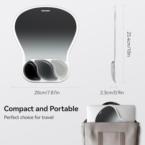 TECKNET Gel Mouse Pad with Wrist Support, Ergonomic Mouse Pad, Gray