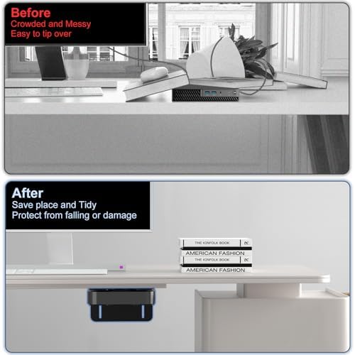 Adjustable Thin Client Mini PC Mount Bracket, Mini PC Vesa Mount, Under Desk Mount, Wall Mount and Attached to Monitor Arm Mount for NUC, Dell, HP, Mac mini, Cable Boxes, Wi-Fi Routers and Small CPUs