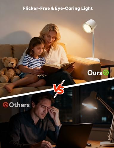 Rechargeable LED Desk Lamp, Magnetic Wall Mount LED Light, Dimmable Cordless Reading Lamp with Adjustable Brightness & 3 Color Modes for Reading, Working, Bedroom, Hallway