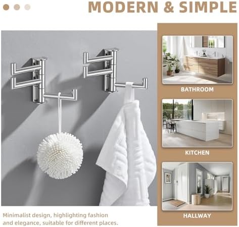 Suyar Swivel Towel Hook Polished Chrome, Bathroom Robe Holder with 3 Arms