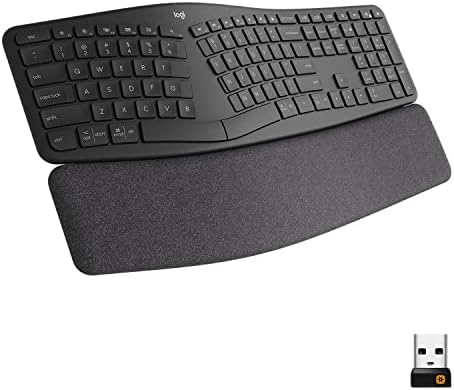 Logitech Ergo K860 Wireless Ergonomic Keyboard & Lift Vertical Ergonomic Mouse, Wireless, Bluetooth or Logi Bolt USB Receiver, Quiet clicks, 4 Buttons - Graphite