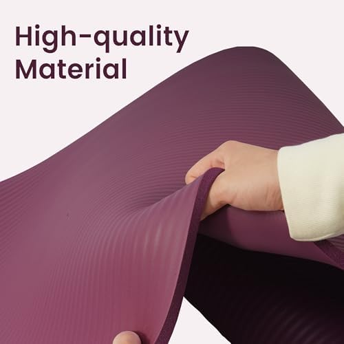 Fitvids 1/2-inch Thick High Density Exercise Yoga Mat with Carrying Strap