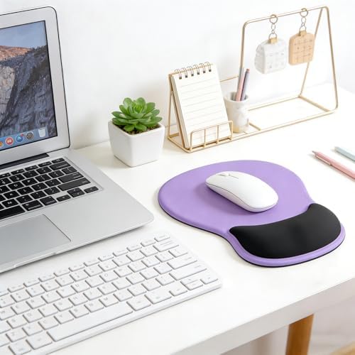 Ergonomic Mouse Pad with Wrist Rest - Gel Wrist Support Mousepad with Non-Slip PU Base for Computer, Laptop, Office & Home
