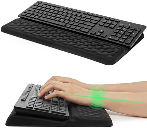 Cirhy 2-in-1 Ergonomic Keyboard Stand and Wrist Rest, Memory Foam, Black
