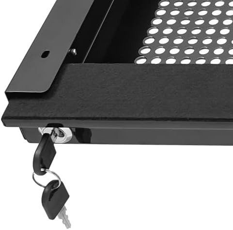 20'' Under Desk Mounted Sliding Pull-out Drawer, Pull-out Drawer with Lock Space-Saving, for Office Desk, Pull Handle, Storage Organizer for Sit Stand Workstation, Black