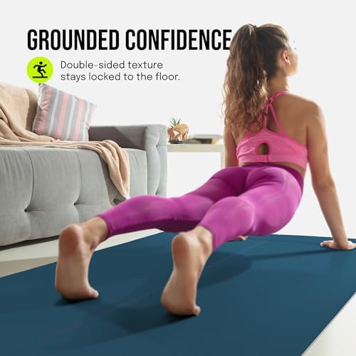 Gogokiwi Extra Wide Yoga Mat for Men Women (72"L x 36"W) Non Slip Fitness & Exercise Mat with Alignment Marks for Yoga, Pilates, Floor Workouts