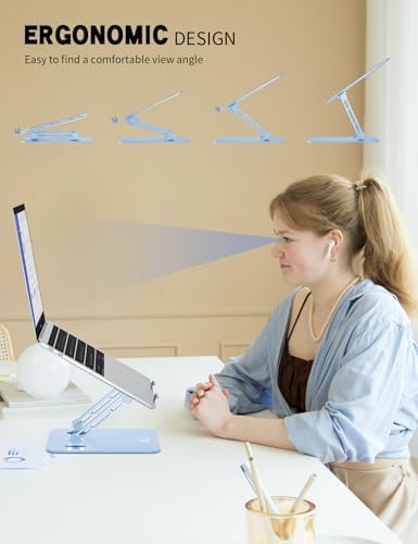 Z-Shaped Laptop Stand for Desk Fits 10"-16" Notebook, Sky Blue