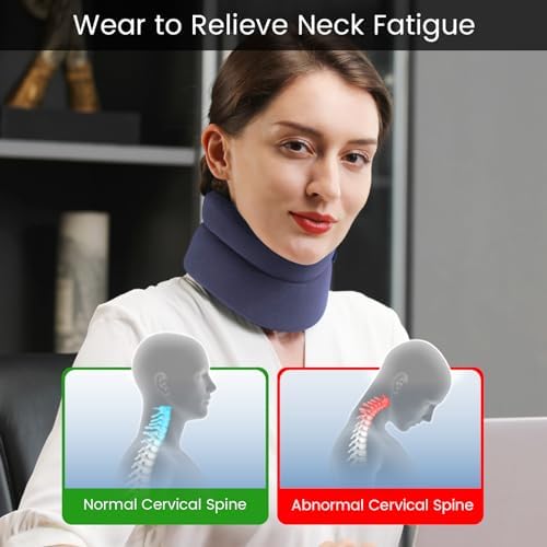 Velpeau Soft Neck Brace for Neck Pain and Support, Sleep Apnea, Blue L