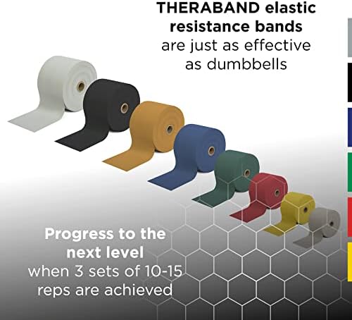 THERABAND Professional Resistance Band, Yellow Level 1 Light, 5 ft Exercise