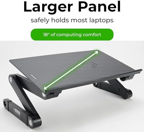 Uncaged Ergonomics WorkEZ Adjustable Laptop Stand for Desk, Laptop Stand Adjustable Height, Foldable Aluminum Cooling Computer Holder & Riser for Desk Bed, Gray, XL
