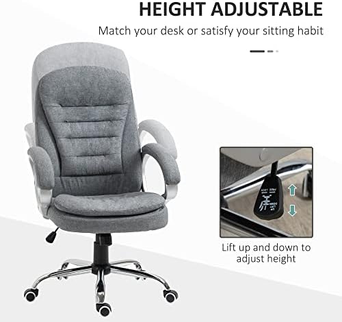 High Back Executive Office Chair with Padded Armrests and Tilt