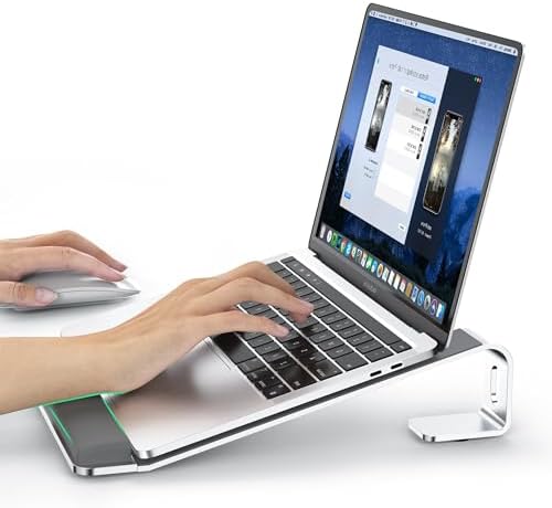 LOXP Laptop Stand for Desk, Aluminum Laptop Riser Holder with Wrist Support