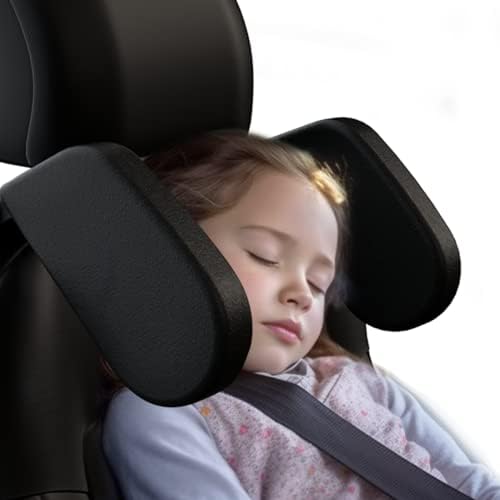 Car Headrest Pillow, Roadpal Adjustable Sleeping Headrest for Car Seat, Head Neck Support Rest Pillows for Kids Adults Travel, Only fit for Car Seat Headrest with Poles (Upgrade-Black)